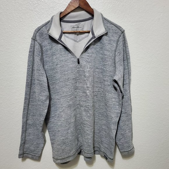 Eddie Bauer Gray quarter zip pullover - Picture 1 of 8